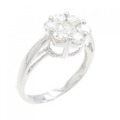 K18WG フラワー ダイヤモンド リング 1.00CT