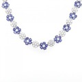 PT フラワー サファイヤ ネックレス 28.72CT