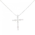 K18WG クロス ダイヤモンド ネックレス 0.09CT