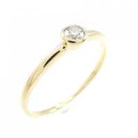 K18YG ソリティア ダイヤモンド リング 0.10CT