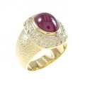 K18YG ルビー リング 3.32CT