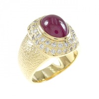 K18YG ルビー リング 3.32CT