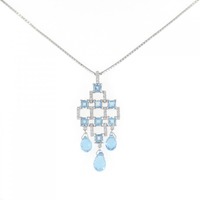 K18WG ブルートパーズ ネックレス 5.11CT