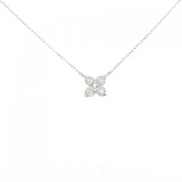 K18WG フラワー ダイヤモンド ネックレス 0.15CT