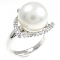 K18WG 白蝶パール リング 11.7mm