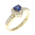 K18YG ハート サファイヤ リング 0.35CT