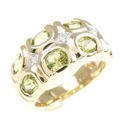 K18YG/K18WG ペリドット リング 2.25CT
