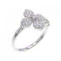 K18WG フラワー ダイヤモンド リング 0.39CT