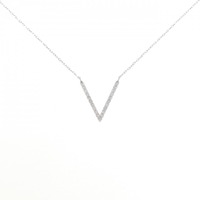 【新品】K18WG ダイヤモンド ネックレス 0.11CT