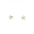 【新品】K18YG フラワー ダイヤモンド ピアス 0.20CT