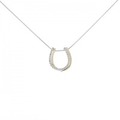 K18WG/K18YG ホースシュー ダイヤモンド ネックレス 0.20CT