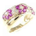 K18YG フラワー ルビー リング 1.00CT