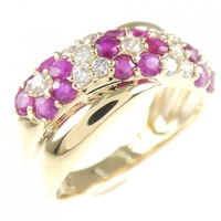 K18YG フラワー ルビー リング 1.00CT