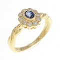 K18YG サファイヤ リング 0.22CT