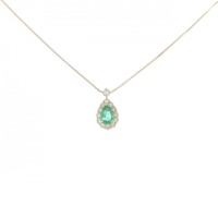 【新品】K18YG エメラルド ネックレス 0.20CT