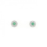 【新品】PT エメラルド ピアス 0.10CT