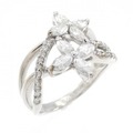 K14WG フラワー ダイヤモンド リング 0.87CT