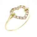 K18YG ハート ダイヤモンド リング 0.25CT