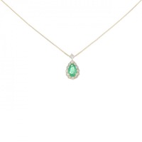 【新品】K18YG エメラルド ネックレス 0.29CT