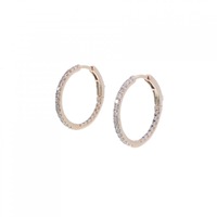 K18PG フープ ダイヤモンド ピアス 0.50CT