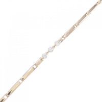 K14PG スリーストーン ダイヤモンド ブレスレット 0.11CT