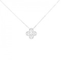 K18WG フラワー ダイヤモンド ネックレス 0.25CT