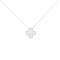 K18WG フラワー ダイヤモンド ネックレス 0.25CT