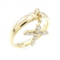 K18YG クロス ダイヤモンド リング 0.30CT