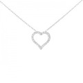 K18WG ハート ダイヤモンド ネックレス 0.15CT