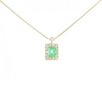 【新品】K18YG エメラルド ネックレス 0.20CT
