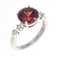 K18WG ガーネット リング 2.38CT