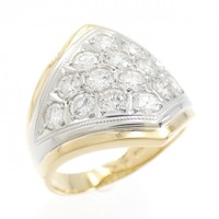 K18YG/PT ダイヤモンド リング 1.10CT