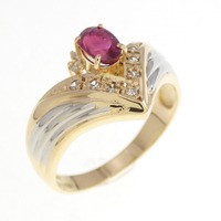 K18YG/PT ルビー リング