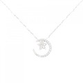 K18WG 2WAY スター×ムーン ダイヤモンド ネックレス 0.26CT