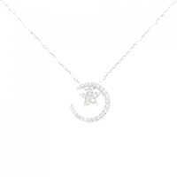 K18WG 2WAY スター×ムーン ダイヤモンド ネックレス 0.26CT