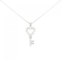 PT ハート×キー ダイヤモンド ネックレス 0.52CT