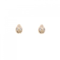 K18PG テントウムシ ダイヤモンド ピアス 0.058CT