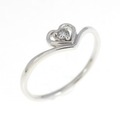 PT ハート ダイヤモンド ピンキー リング 0.03CT