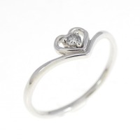 PT ハート ダイヤモンド ピンキー リング 0.03CT
