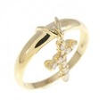 K18YG クロス ダイヤモンド リング 0.15CT
