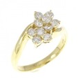 K18YG フラワー ダイヤモンド リング 0.50CT