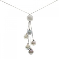 K18WG 黒蝶パール ネックレス