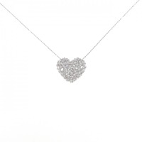 K18WG ハート ダイヤモンド ネックレス 0.40CT