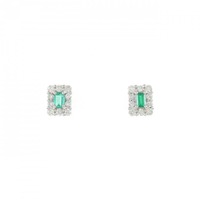 【新品】PT エメラルド ピアス 0.12CT