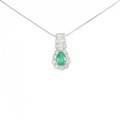 【新品】PT エメラルド ネックレス 0.25CT