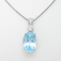 750WG／K18WG ブルートパーズネックレス