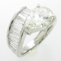 プラチナダイヤモンドリング 3．011ct・L・SI2・ペアシェイプ35％引き