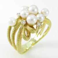 K18YG アコヤパールリング