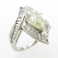 プラチナダイヤモンドリング 2．183ct・M・SI2・マーキスカット20％引き