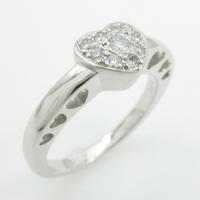 K18WG ハート ダイヤモンドリング20％引き